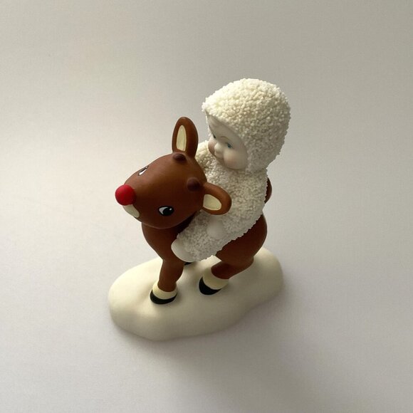 VINTAGE 1992 DEPARTMENT 56 SNOWBABIES "RUDOLPH LIGHTS THE WAY" FIGURINE - Picture 5 of 9